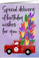Birthday Delivery Truck of Hearts card