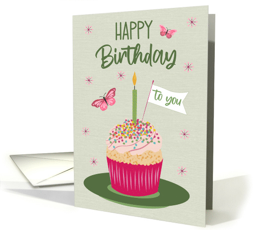 Birthday Cupcake and Butterflies card (1871808)