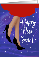 Happy New Year High Heel Shoes card