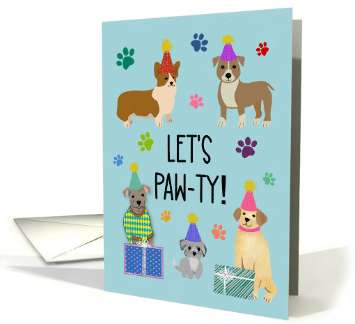 Birthday Lets Pawty Dogs card (1875068)