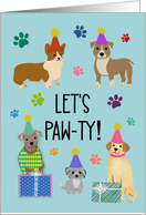 Birthday Lets Pawty Dogs card