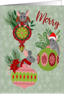 Christmas Ornaments and Mice card