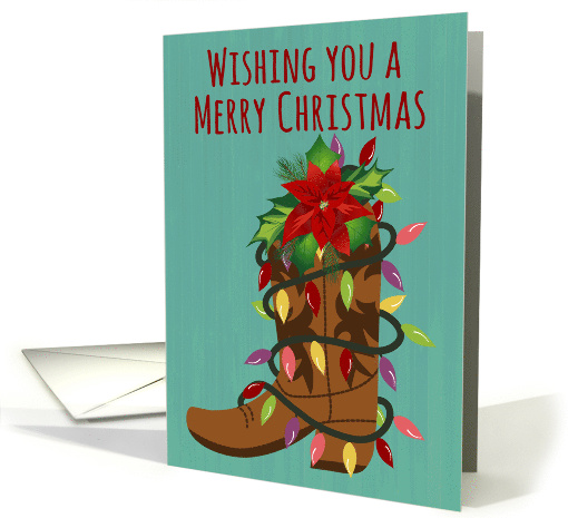 Christmas Cowboy Boot with Lights card (1875808)