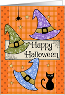 Halloween Witches Hats card