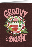 Christmas Groovy and Bright Retro Disco card
