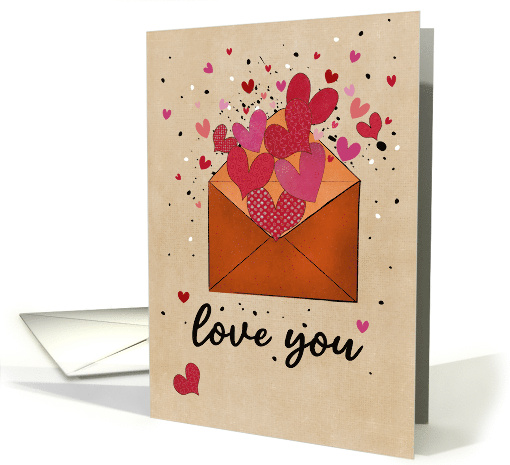 Valentines Day Love You Envelope of Hearts card (1881792)