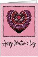 Valentines Day Dotted Mandala Heart card