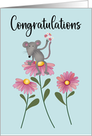 Congratulations Mouse and Flowers card