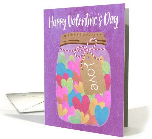Valentines Day Jar of Hearts card (1885618)