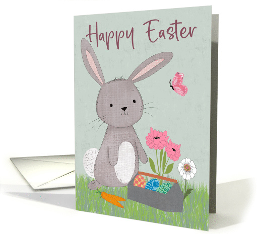 Easter Bunny Eggs and Flowers card (1887044)