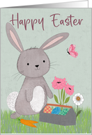 Easter Bunny Eggs and Flowers card