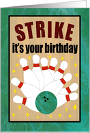 Birthday Bowling Strike card