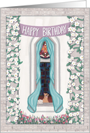 Happy Birthday Open Castle Window card
