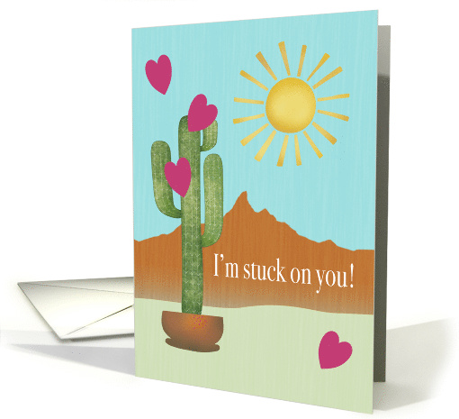 Love Stuck on You Cactus card (1895716)