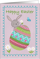 Easter with Decorated Egg and Bunny card