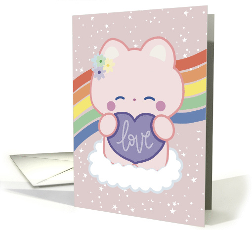 Love Pride Cat on a Cloud card (1897520)
