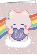 Love Pride Cat on a Cloud card