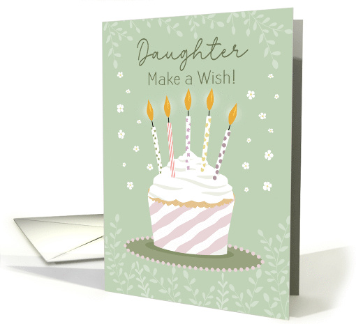 Birthday Cupcake with Candles for Daughter card (1907674)