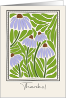 Thanks Boho Purple Cone Flower card