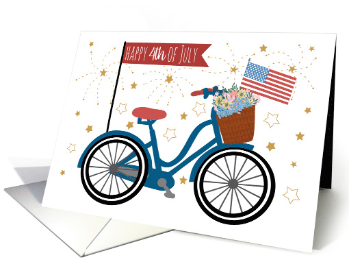 July 4th Bicycle with Flag and Fireworks card (1921298)