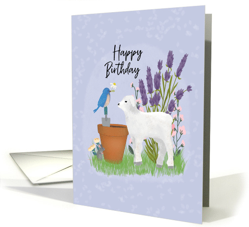 Birthday in the Garden with Sheep and Bird card (1923396)