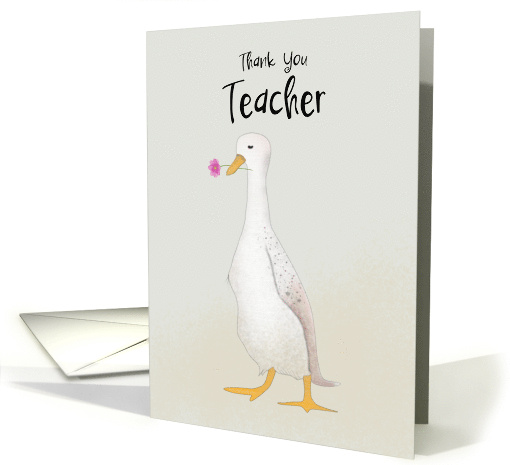 Thank You Teacher Duck Holding a Flower card (1924126)