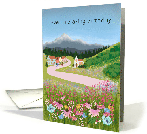 Birthday Dog Walking Country Town card (1925888)