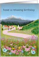 Birthday Dog Walking Country Town card