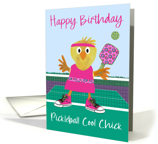 Birthday Pickleball Cool Chick card (1926504)
