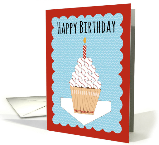 Birthday Baseball Cupcake with Bats and Balls card (1926728)