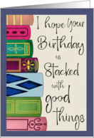 Birthday Stack of Books card