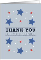 Veterans Day Thank You For Your Service Stars card
