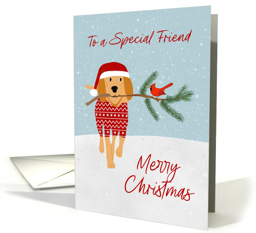 Christmas To a Special Friend Dog and Bird card (1940264)
