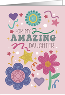 Happy Birthday Pink and Bright Daughter card