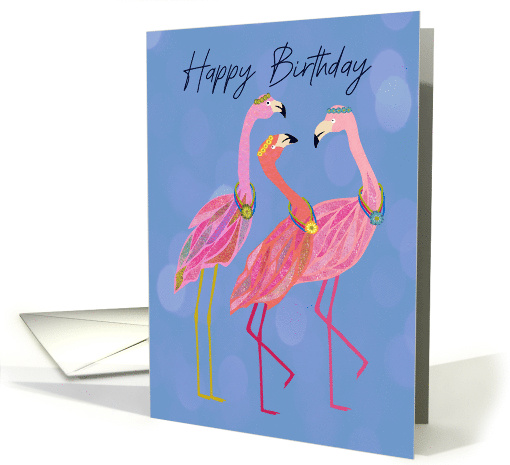 Birthday With Three Flamingos card (1945570)