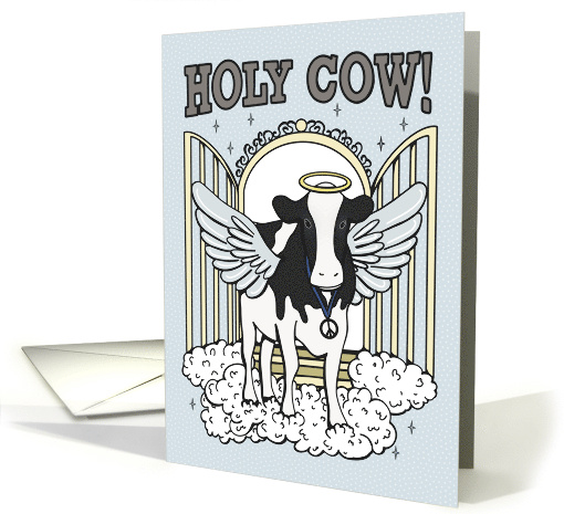 Happy Birthday Holy Cow on Clouds card (1948610)