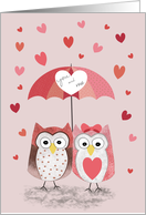 Love Owls with Umbrella card