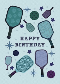 Happy Birthday Blue Green Pickleball