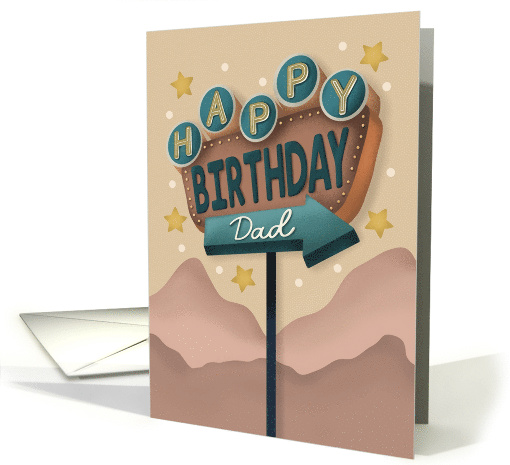 Happy Birthday Dad Retro Sign card (1976108)