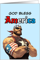 Fourth of July Patriotic Muscle Man card