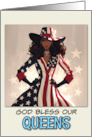 Fourth of July LGBTQIA Patriotic Drag Queen Stars and Stripes card
