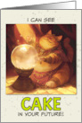 Happy Birthday Psychic Cat with Crystal Gazer card