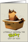 Miss You Cat on Litter Box Alternative Version card