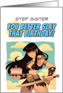 Step Sister Happy Birthday Amazon with Birthday Cake card
