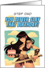Step Dad Happy Birthday Amazon with Birthday Cake card