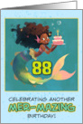 88 Years Old Happy Birthday African American Mermaid card