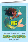 86 Years Old Happy Birthday African American Mermaid card