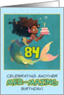 84 Years Old Happy Birthday African American Mermaid card