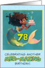78 Years Old Happy Birthday African American Mermaid card