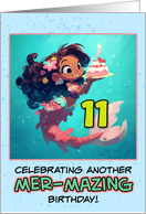 11 Years Old Happy Birthday Latina Mermaid card